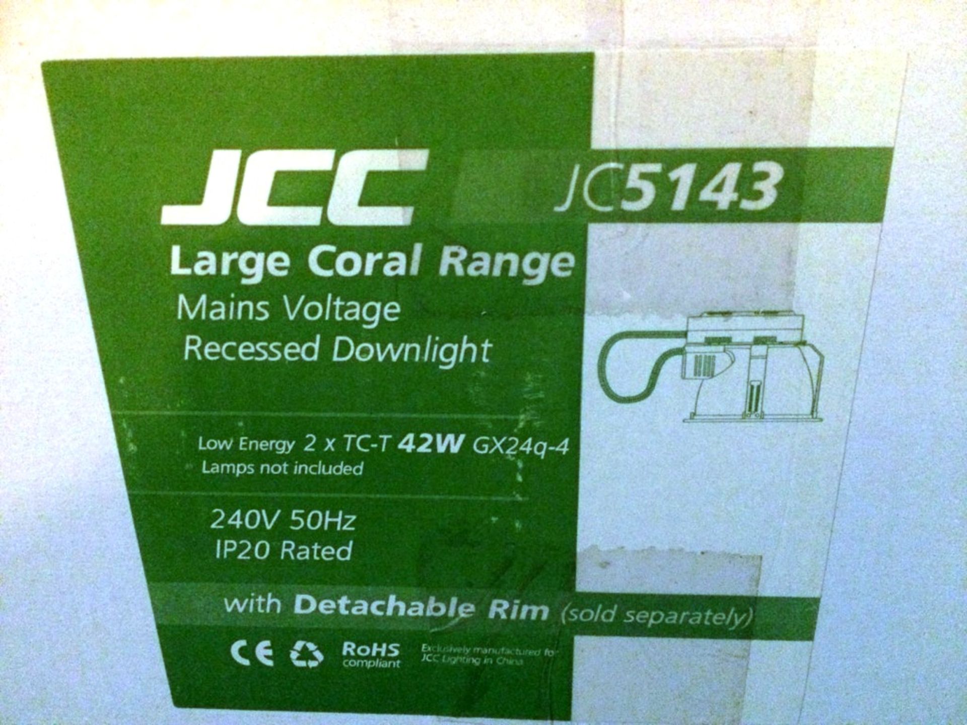 8 X JCC5143 CORAL 2X42W HF COMPACT FLORESCENT LIGHT FITTINGS WITH DECORATIVE RIMS - Image 2 of 2