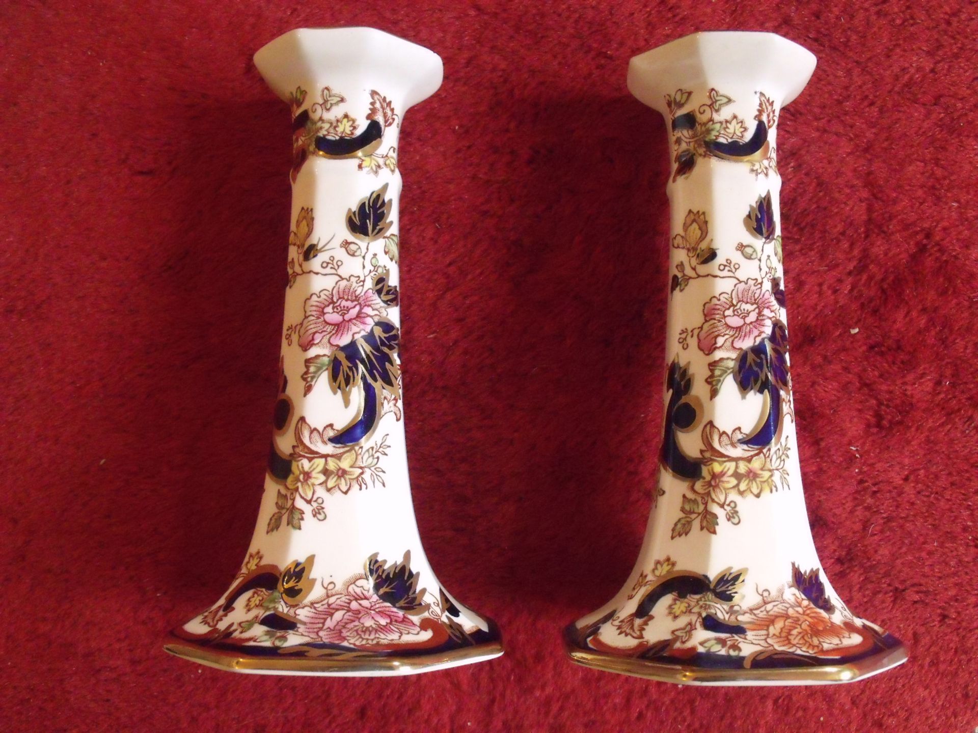 Pair of Masons Mandalay Candlesticks size 170mm high very good condition from a private - No Reserve
