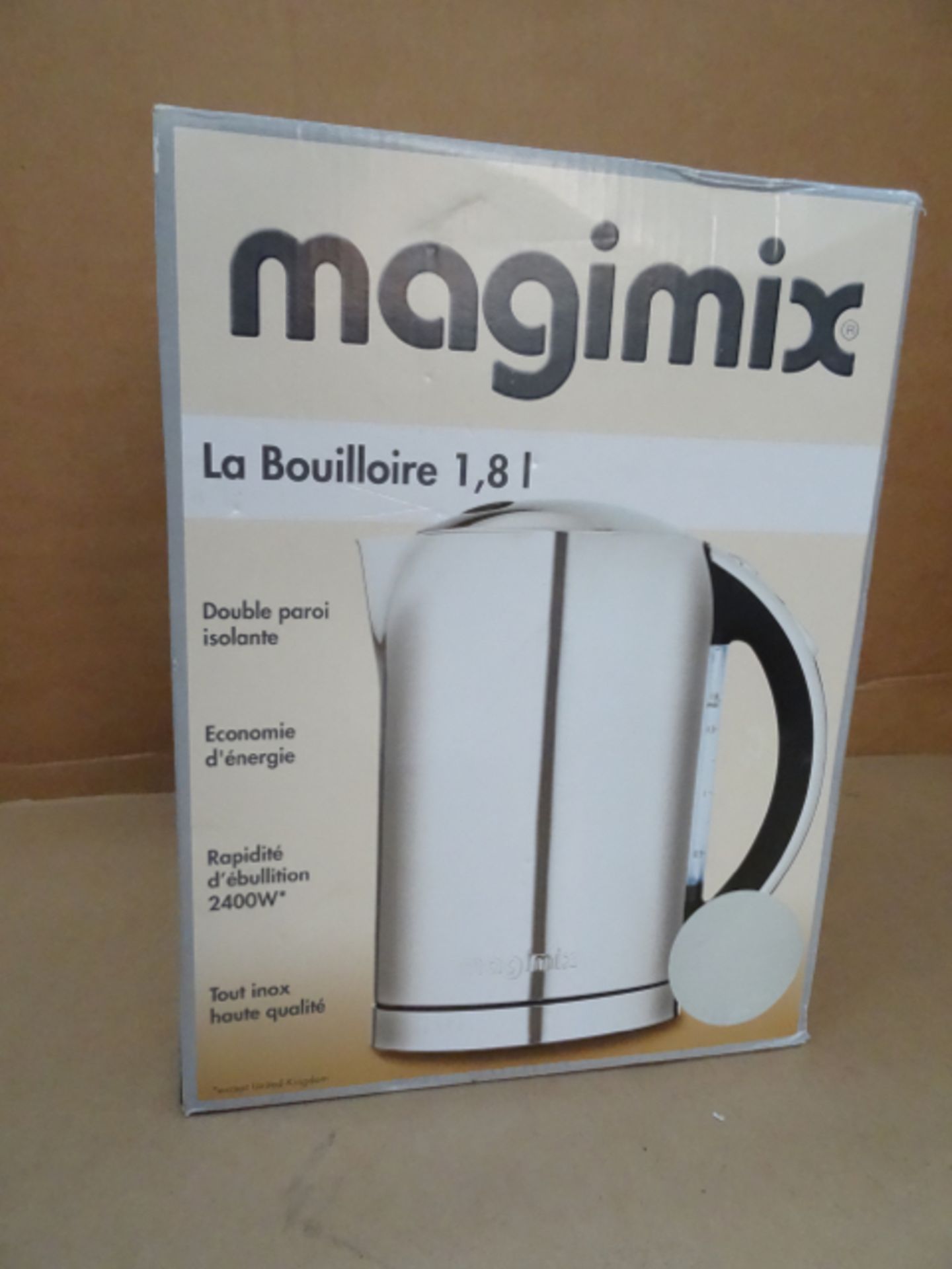 1 x Magimix La Bouilloire 1.8L Kettle. Stainless steel double wall . Concealed element limits