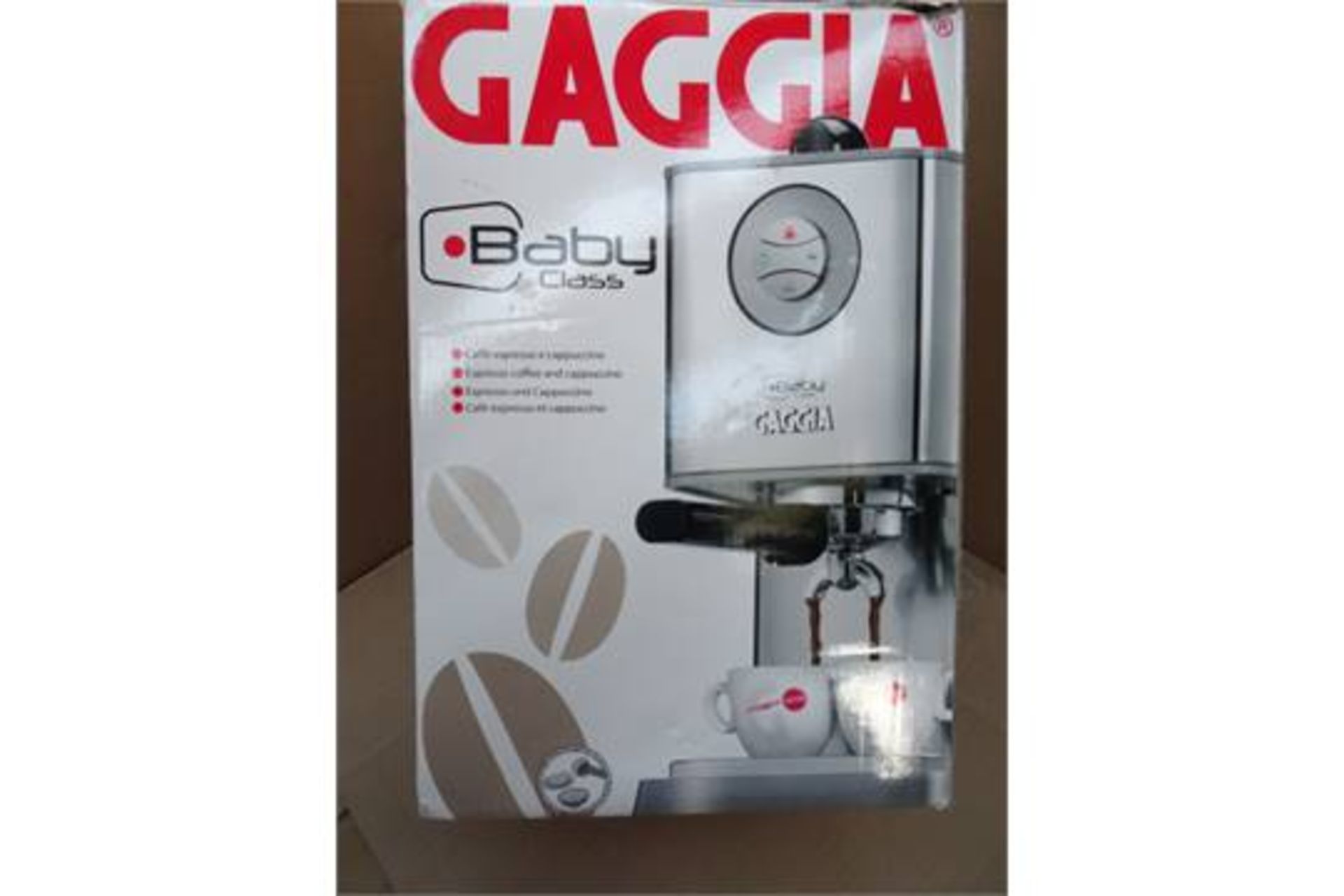 1 x Gaggia Twin Baby Class R18157/40 Manual Coffee Machine. •Dimensions: 24.5x40x26.5cm
•Material: