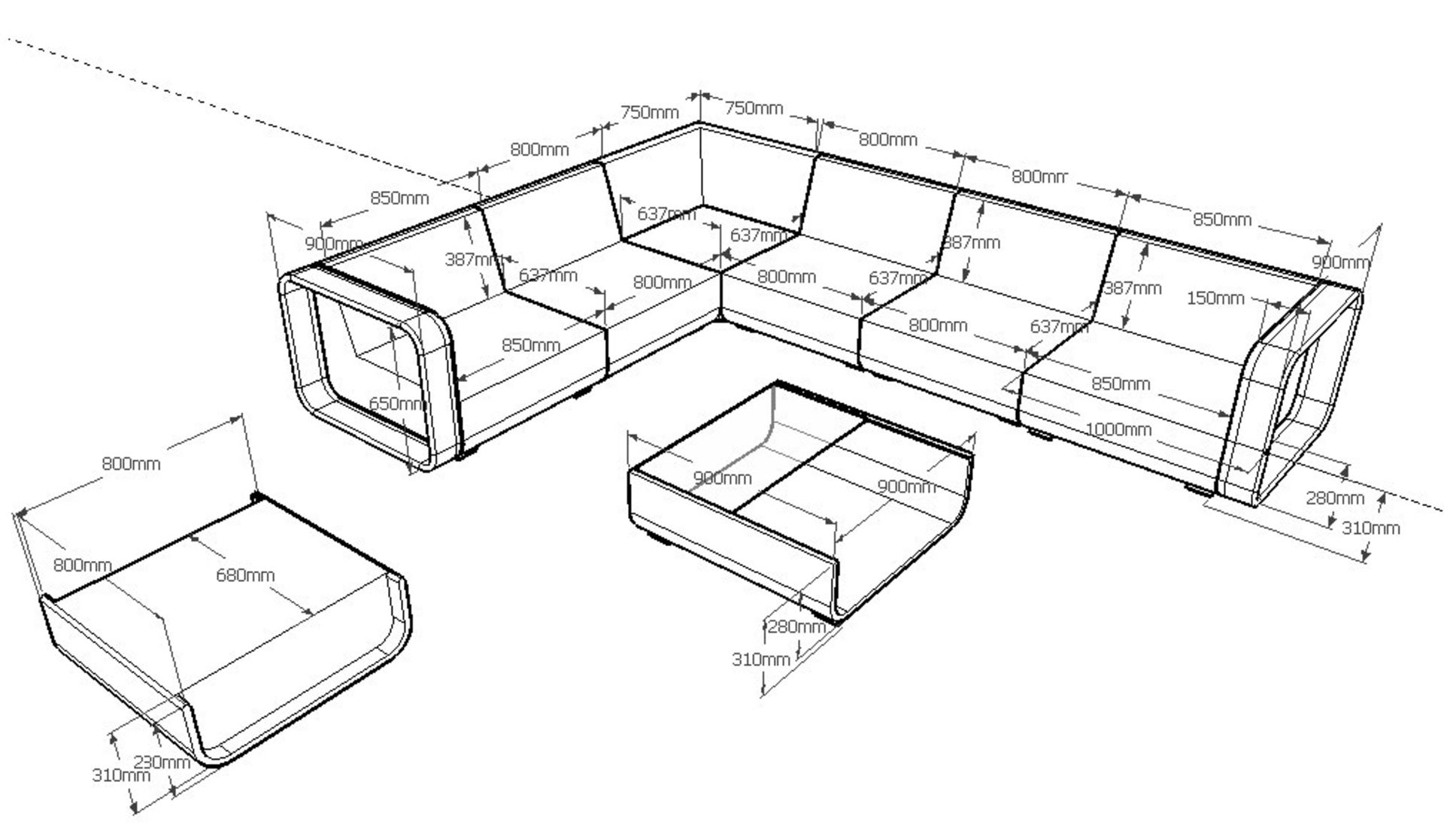This stunning premium full sized 8 piece elegant brown sectional rattan corner sofa set brings - Image 3 of 5