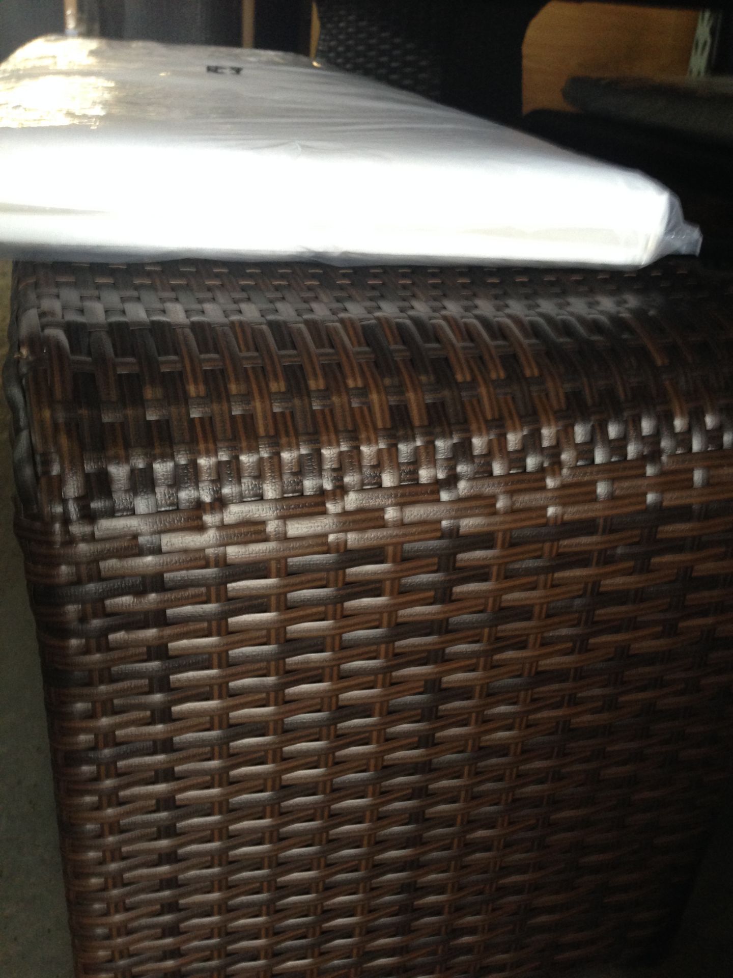 Brown All Weather Rattan Garden Dining Bench Set with Cushions High Quality New New and Exclusive - Image 3 of 4