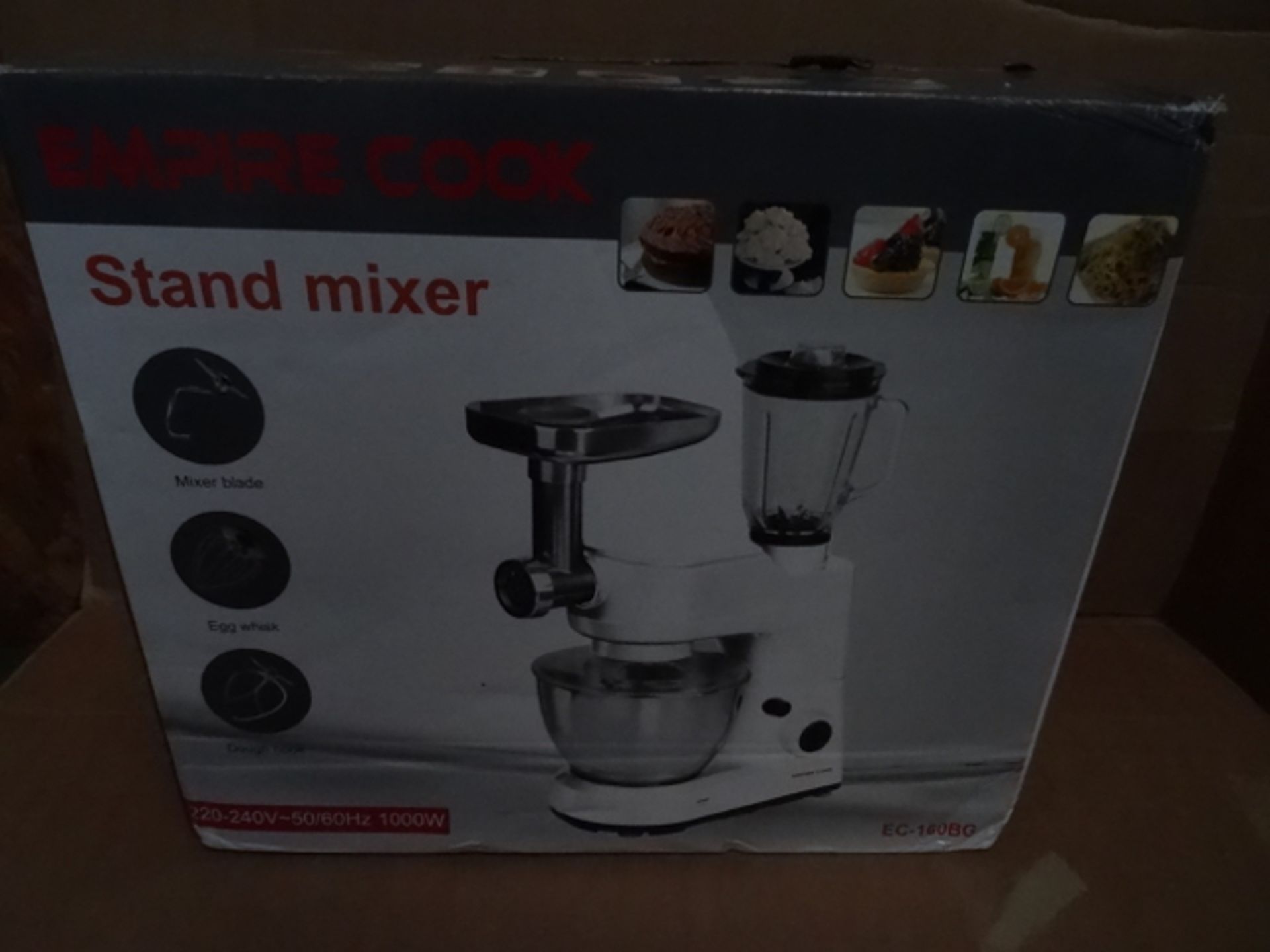 1 x Empire Cook Large Multifunctional Stand Mixer 3 in 1. Powerfull 1000W Motor. Mixer Blade, Egg