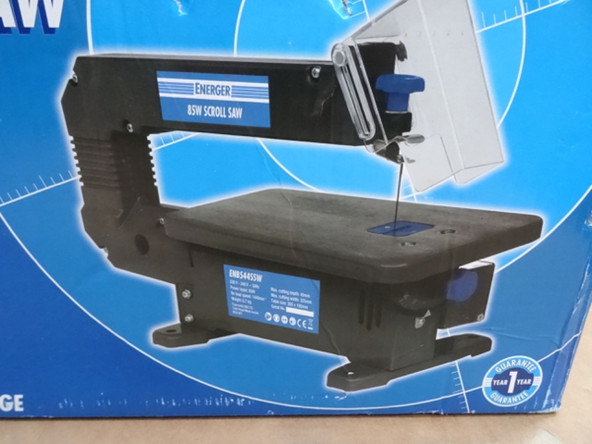 1 x Ernerger 85W Scroll Saw. Blade size: 133 x 2.6mm(L x W) Upto 45 degrees tilting range. Tool free - Image 2 of 3
