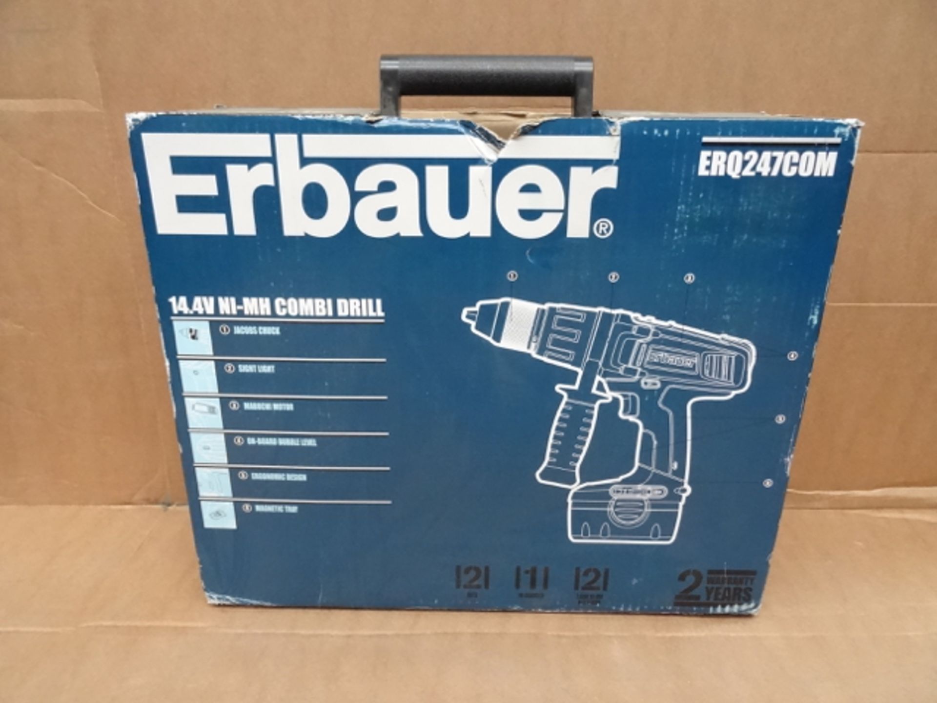 1 x Erbauer 14.4V NI-MH Combi Drill. High performance combi drill with mabuchi motor for heavy