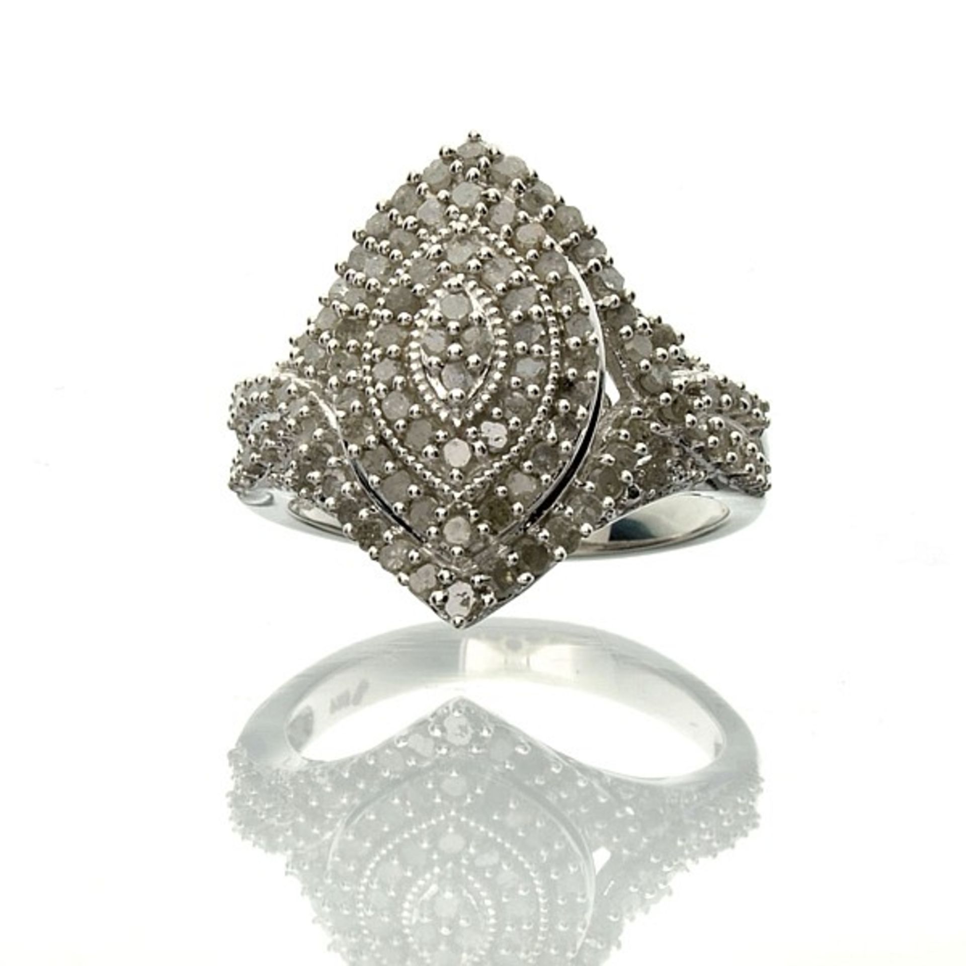 Bling, Bling 100 Round Cut Diamonds 1.00ct Platinum Over Silver Ring  Appraisal value $850.00 approx