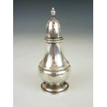 A 20th Century  Sterling Silver  Baluster 
Pepperette.  Marked Sterling.  36 g.