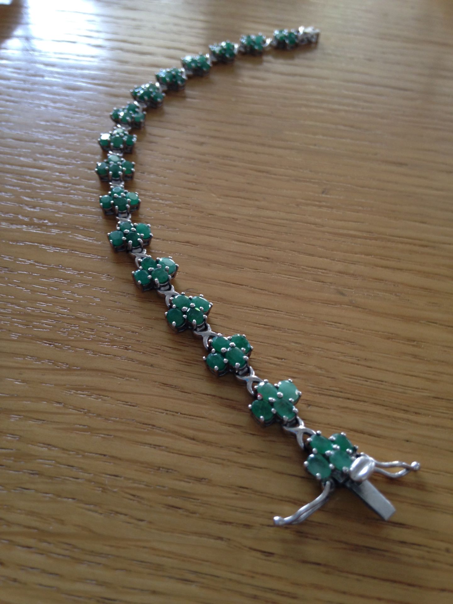 925 Silver and Emerald Bracelet