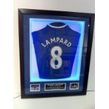 LAMPARD 3D illuminated Chelsea shirt blue lights blue outer mount & white inner approx 26x32