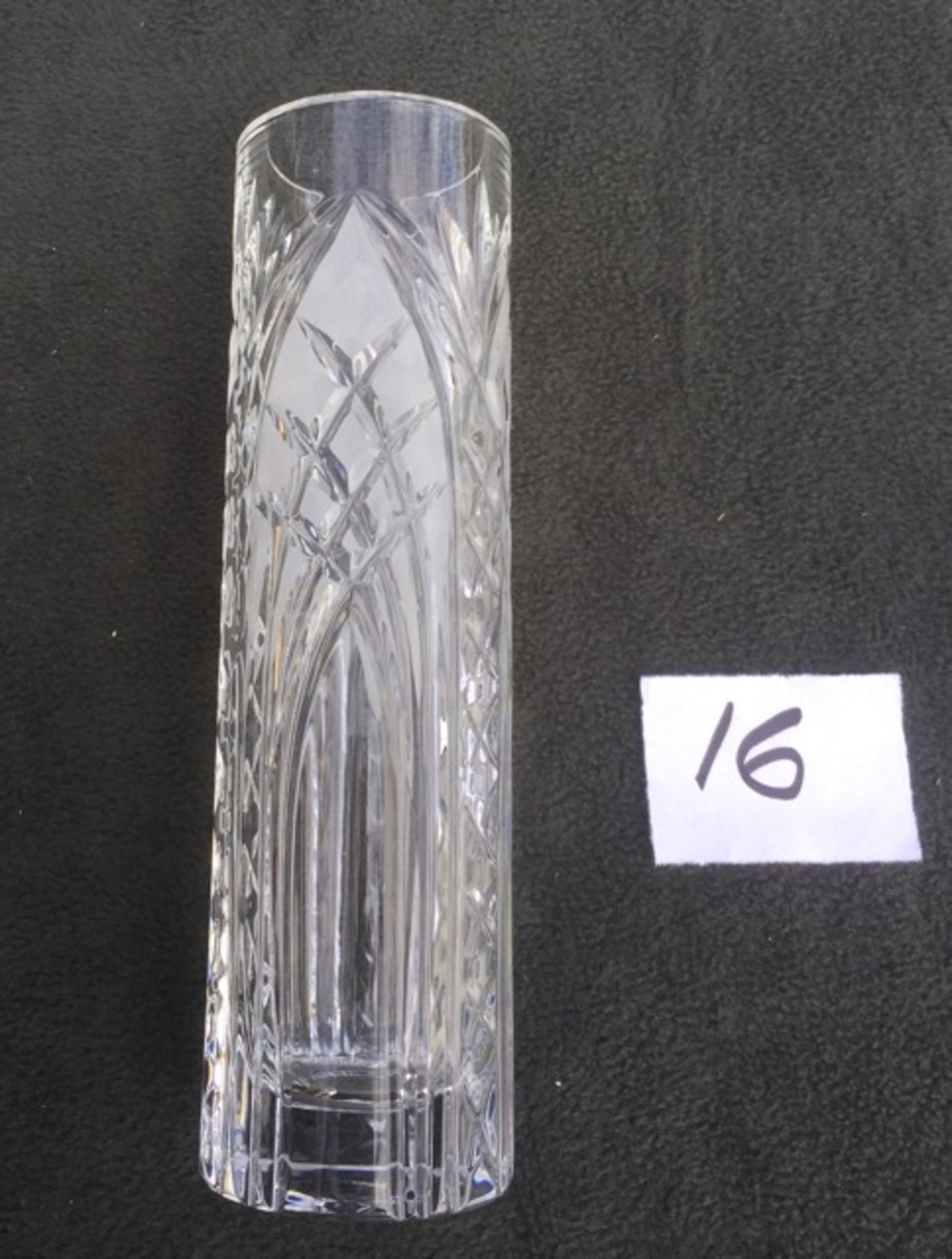 Cut Lead Crystal - Vase - 23cm high - 6.5cm Diameter
