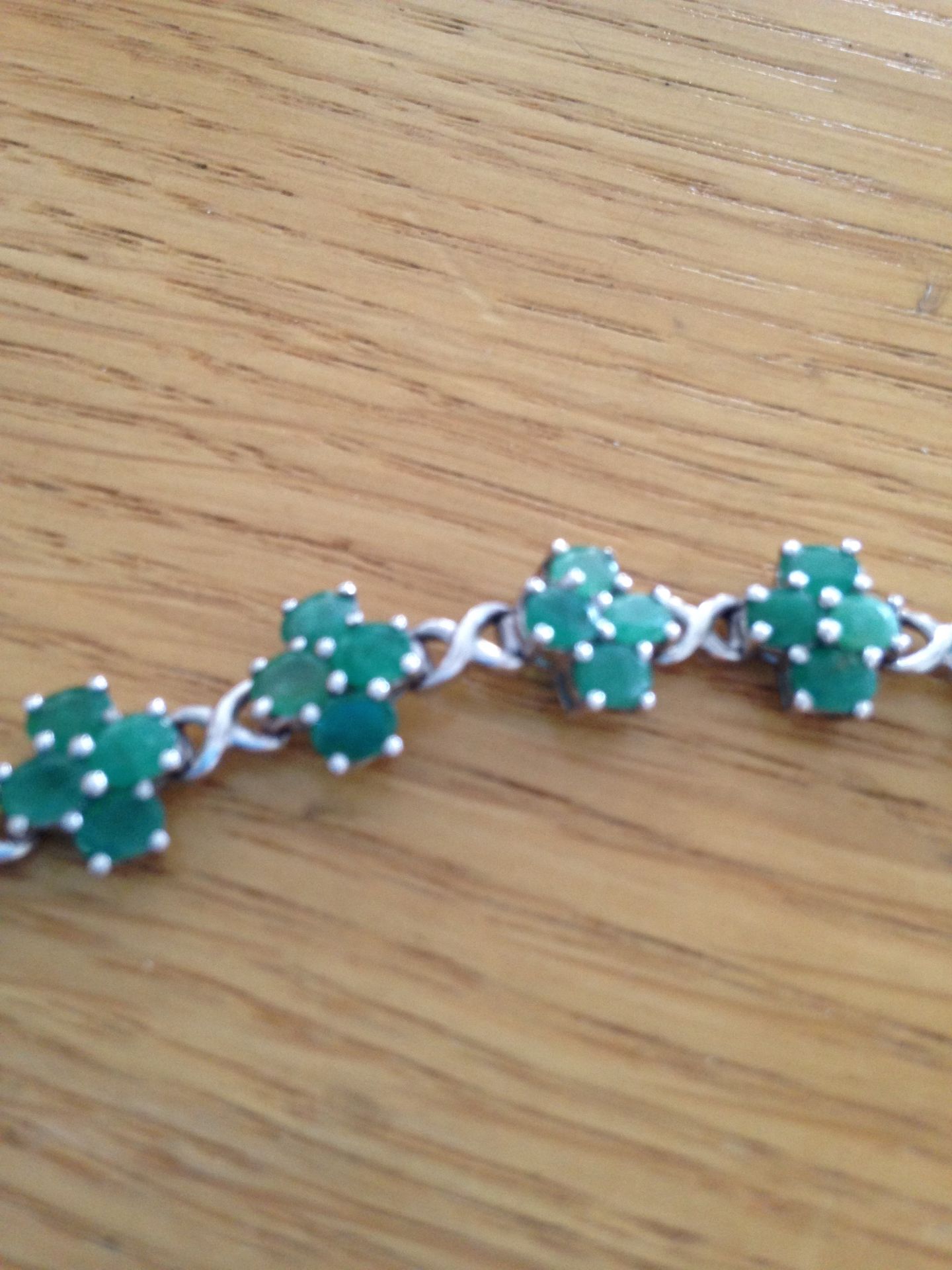 925 Silver and Emerald Bracelet - Image 2 of 2