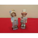 Pair of Dutch figures .Mama and Papa 
Bisque. T5inches tall. Circa 1910