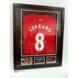 STEVEN GERRARD signed Liverpool shirt in flat deep box. Size approx 26x32x3