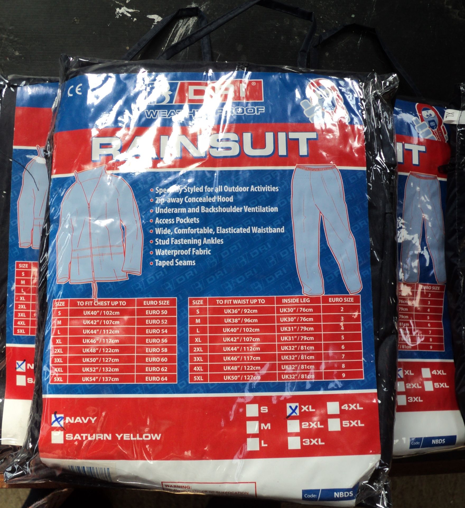 4 x Brand New Sets of 'DRI', Size XL, Weatherproof Rainsuits (One Lot) - Image 2 of 6