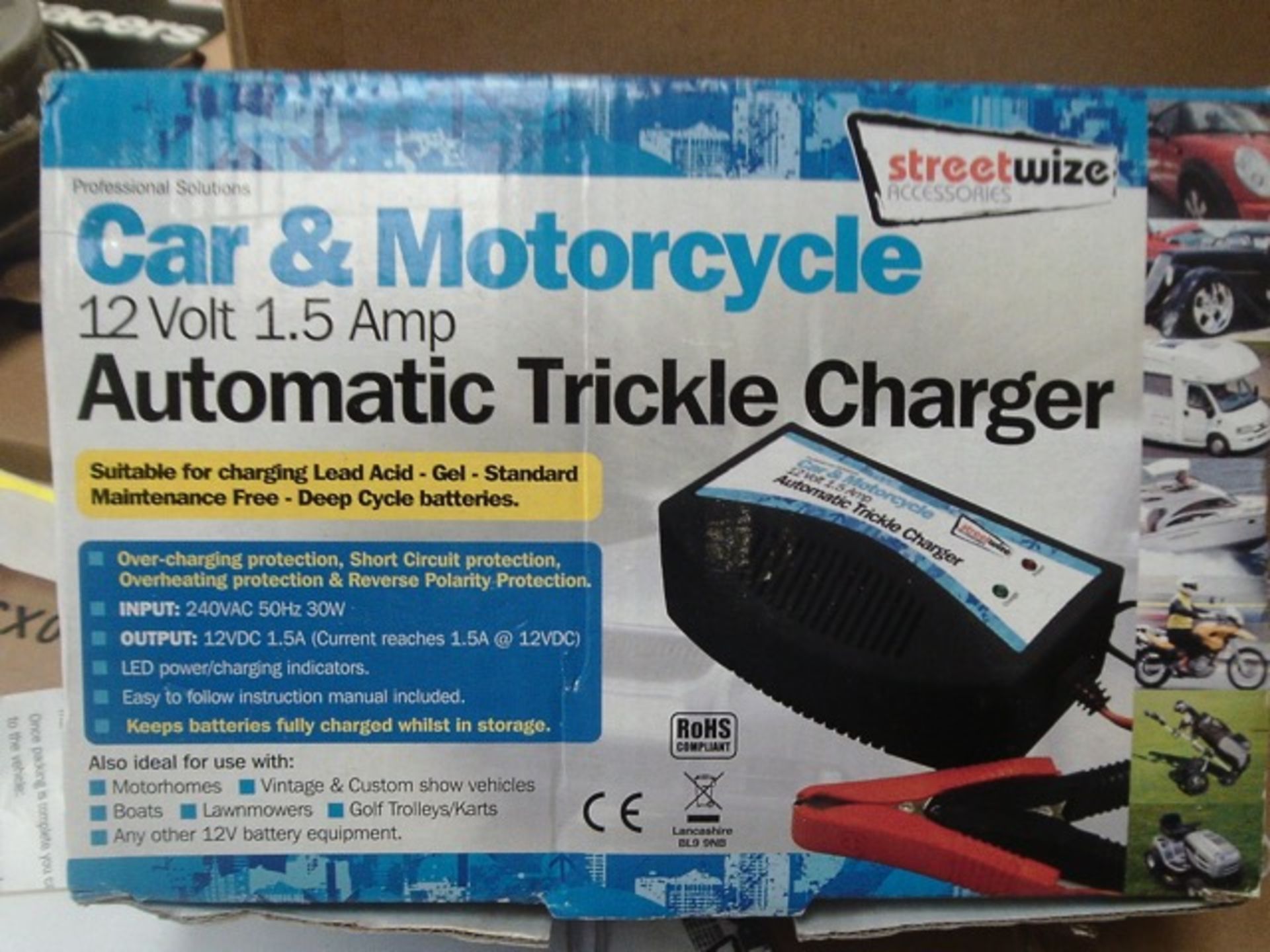 5pcs x Streetwise 12Volt 1.5Amp Auctomatic trickle charger - rrp 19.99 each ( there are 5 items in