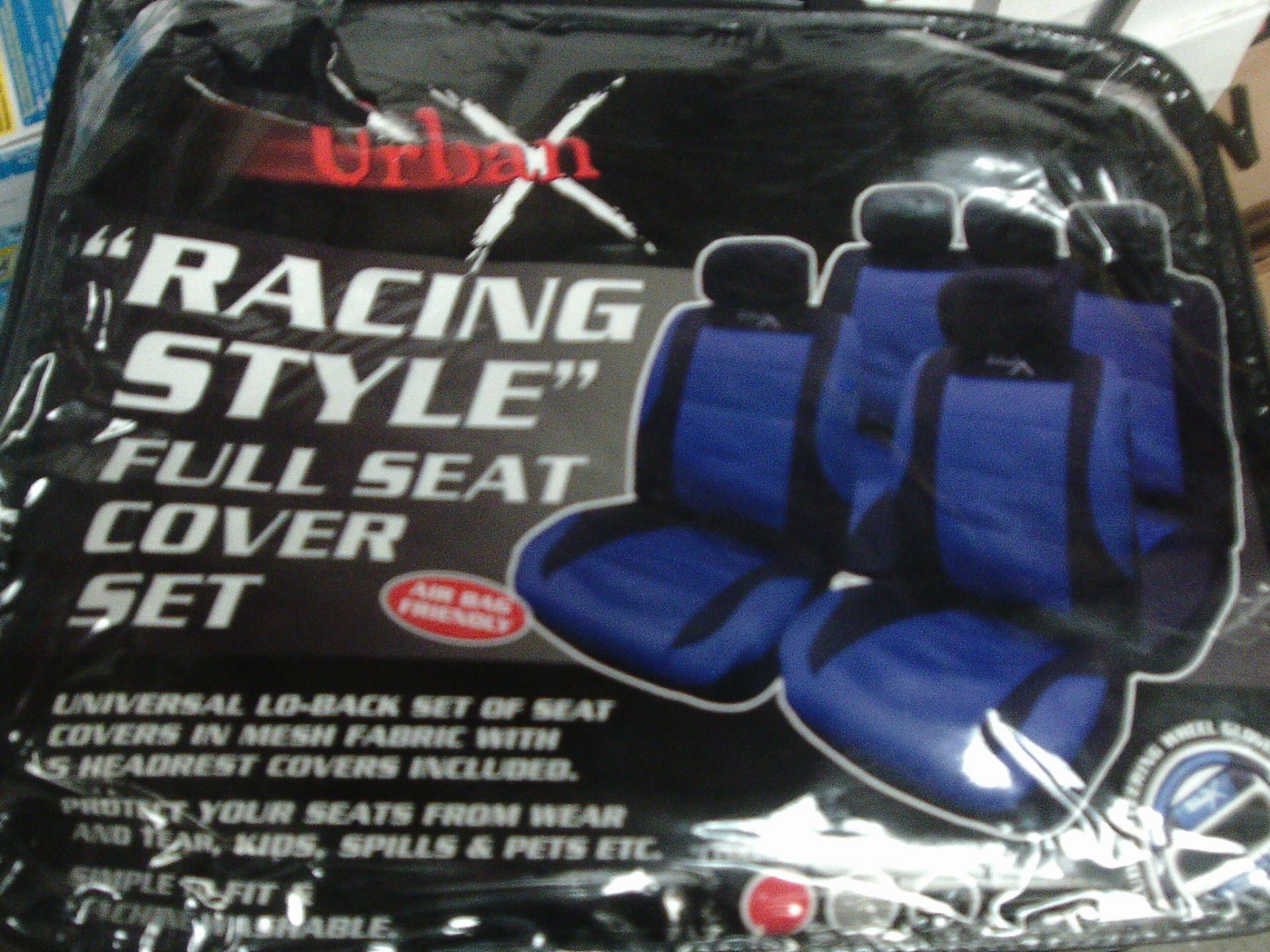 3 sets racing styke car seat cover set - 1 red , 2 blue - Image 2 of 2