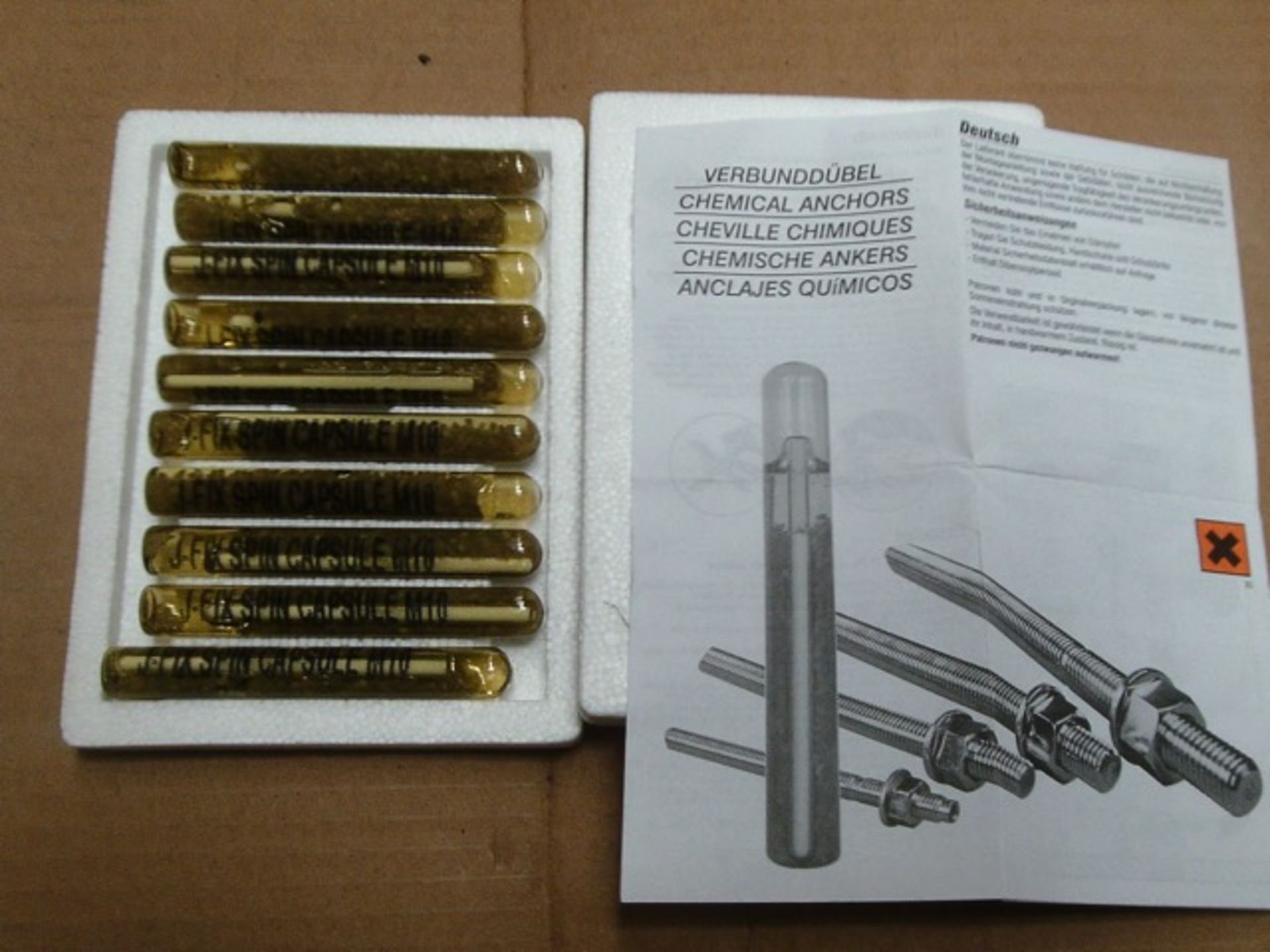 2 boxes - 20 pcs brand new in packaging as pictured - no outer box -M10 x 80  Chemical Anchor Spin