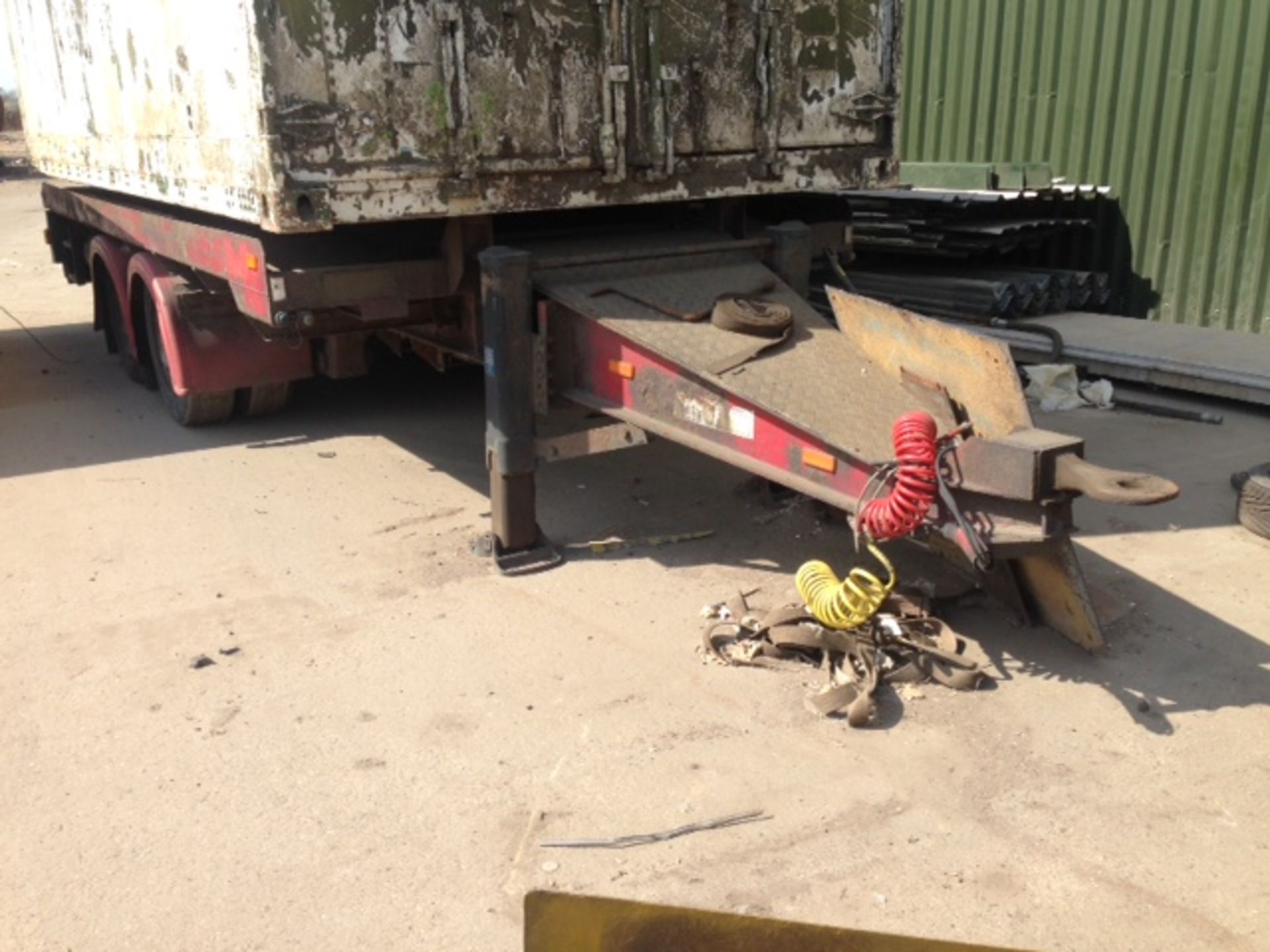 1988 Crane Fruehauf tandem axle drawbar trailer (rollon skips)