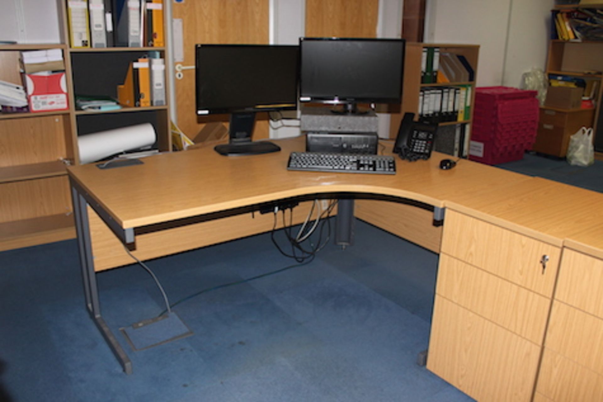 Left Hand Radial Desk 1600Wx1200Dx720H some signs of use