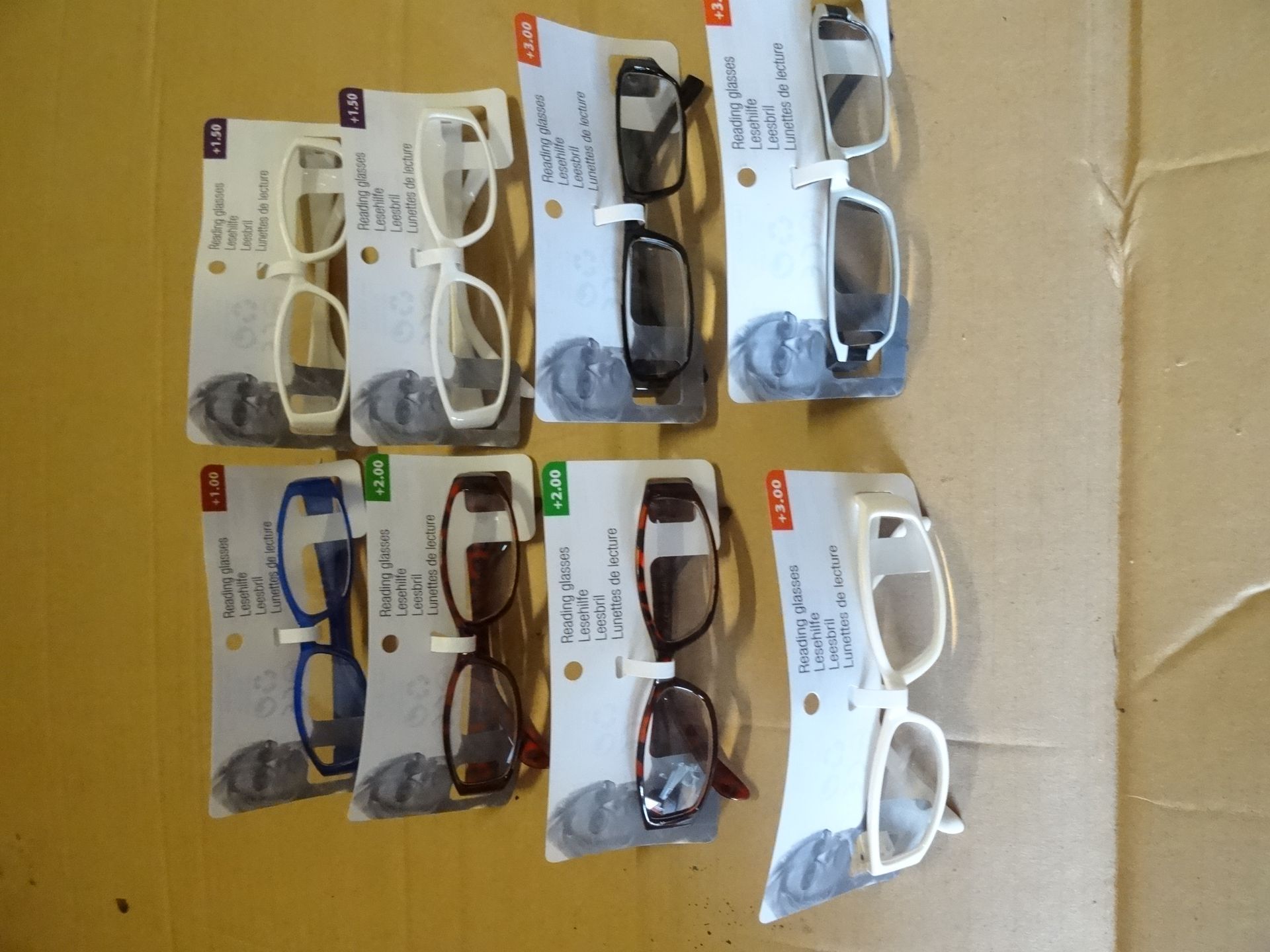 50 x Pairs of High quality Reading Glasses. Strenghts range from +1 to +3. Colours vary. Trendy