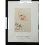 Mounted Lithographic print of drawing by Leonardo da Vinci entitled The Head of St James in the Last