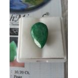 10.70 ct pear shape natural loose emerald