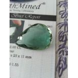52.05 ct pear shape natural loose green amethyst with certificate