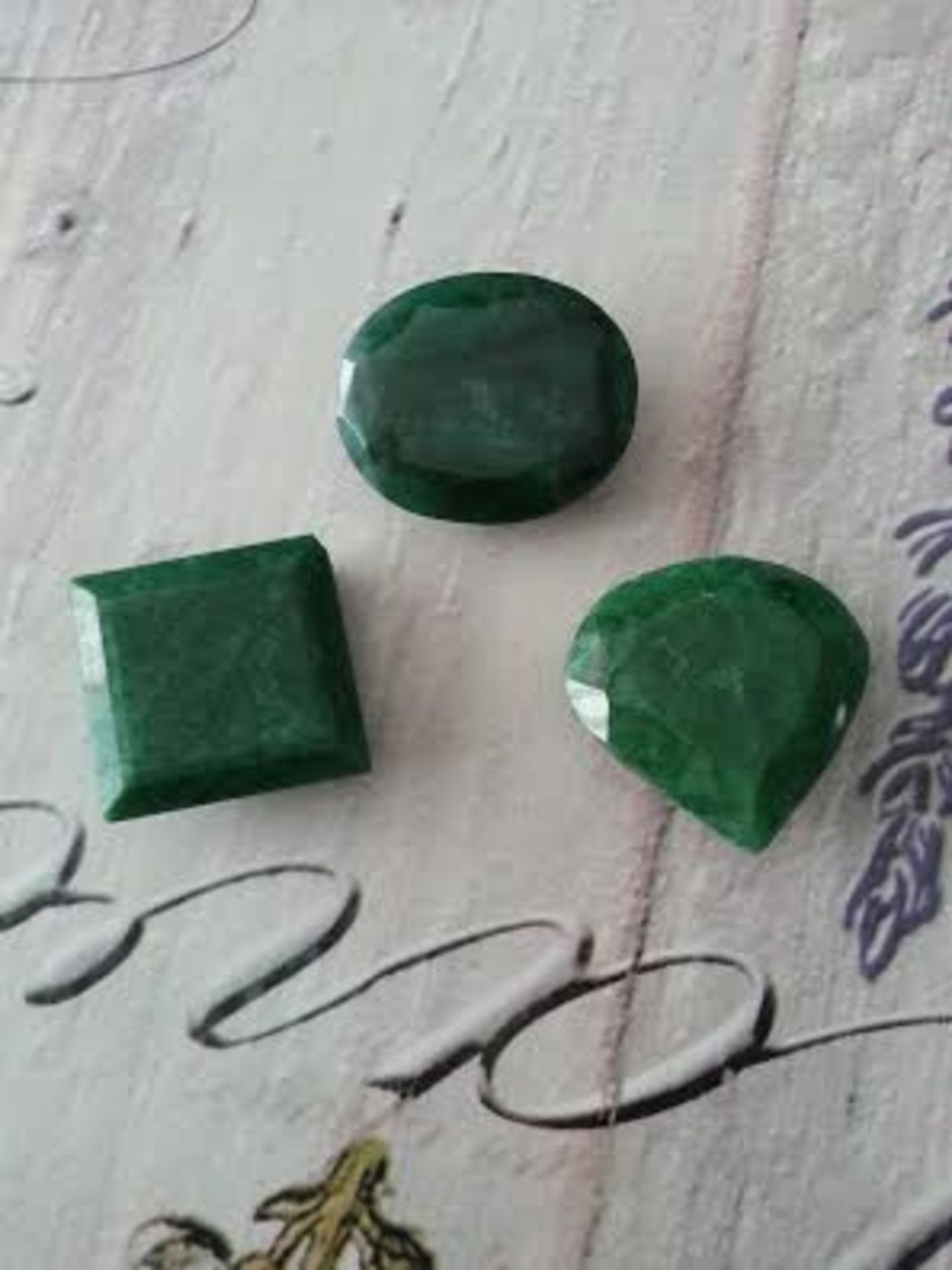 74.01 ct/ 82.30 ct/ 83.90 ct natural emeralds with certificates