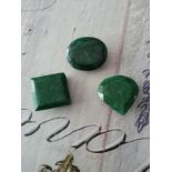 74.01 ct/ 82.30 ct/ 83.90 ct natural emeralds with certificates