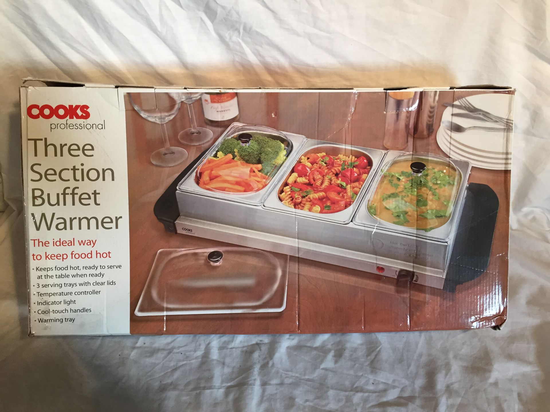 Cooks Professional Three Section Buffet Warmer each with a 1.42 Litre Capacity RRP £49.99 - This