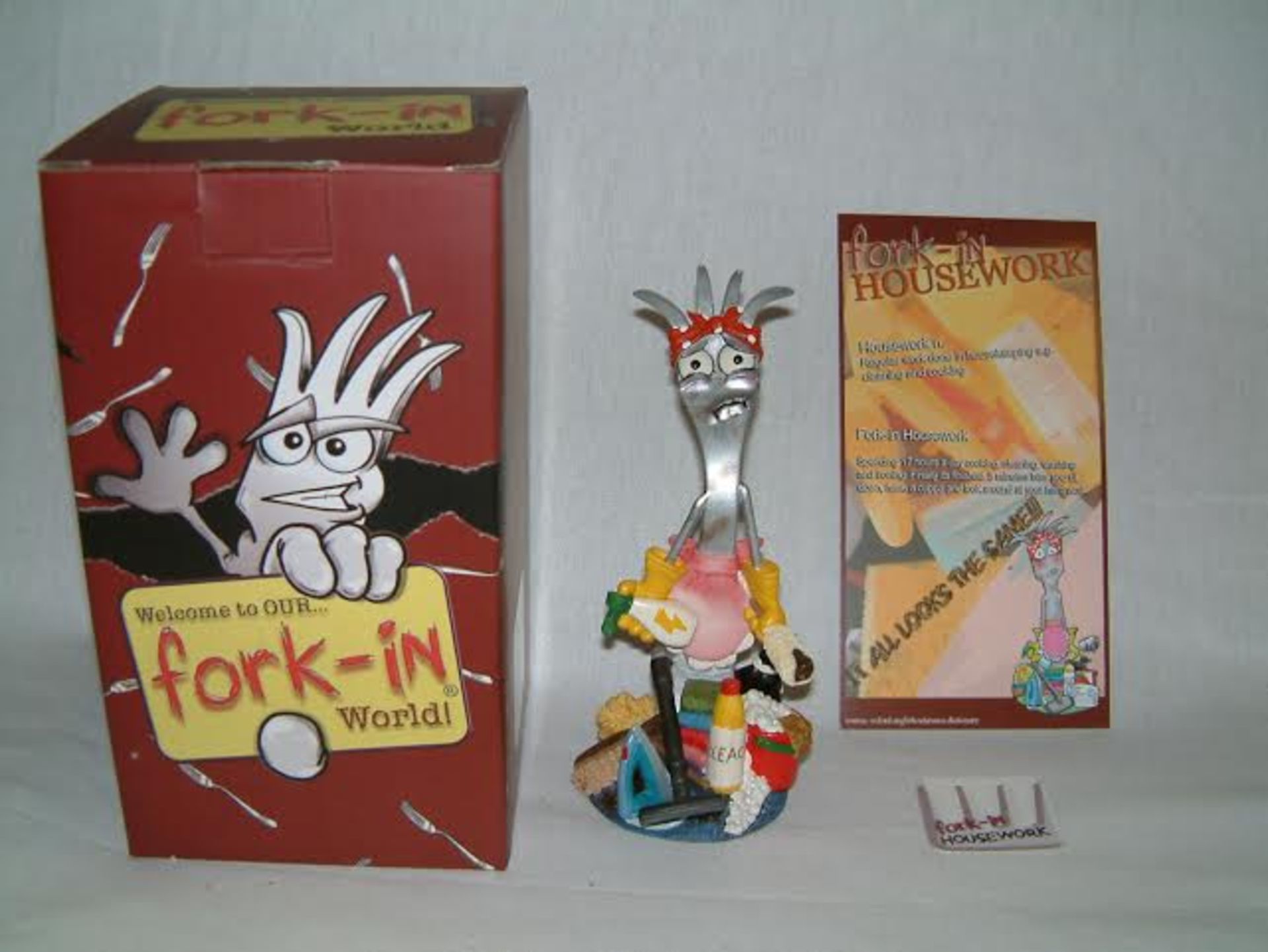 40x ‘Housework’ Fork-In Novelty Figures. All are made from resin and hand painted. Rrp is £14.99.
