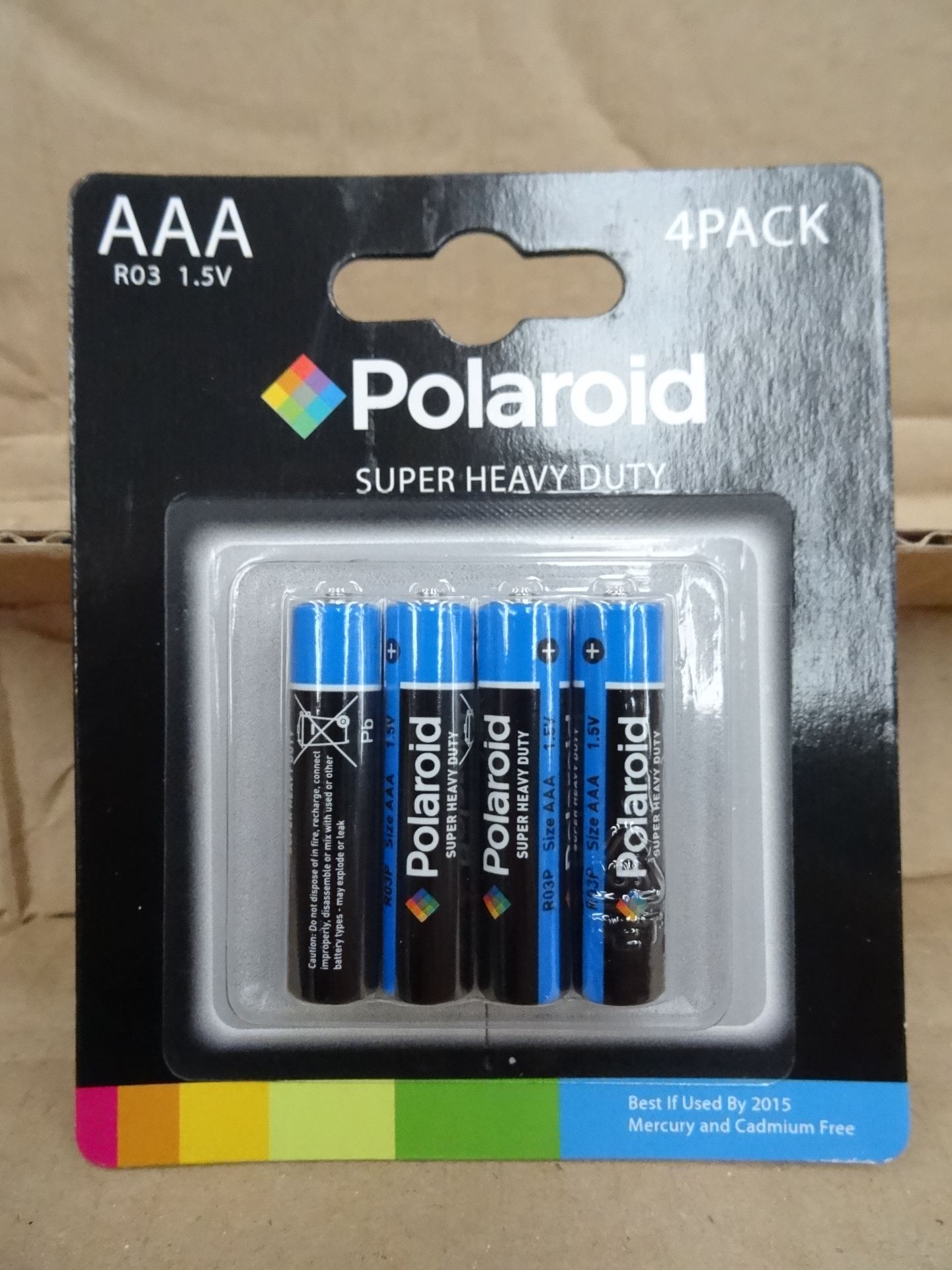 47 x Packs of 4 Polaroid Super Heavy Duty AAA Size Batteries, Brand new and Packaged! BBE Date