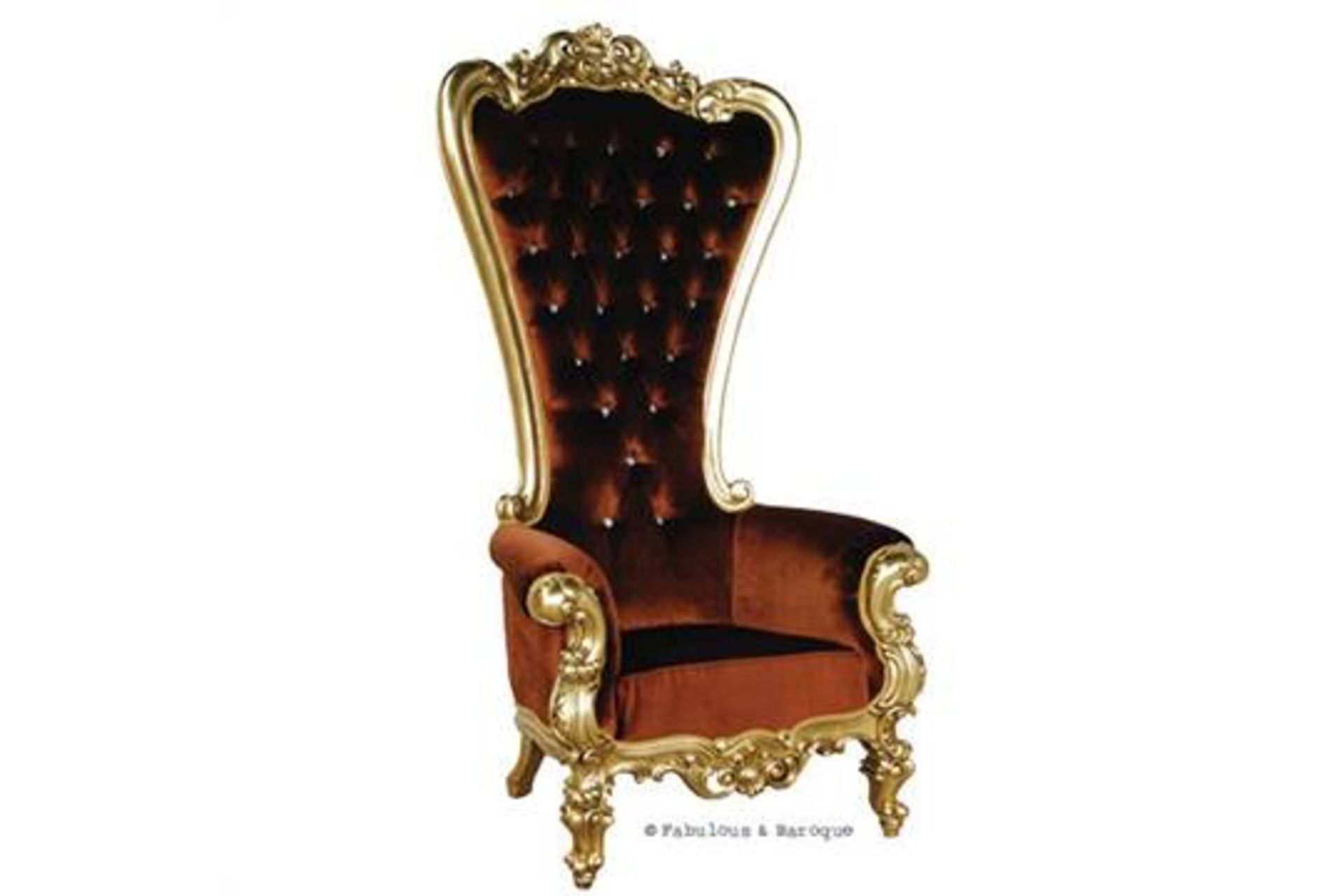 Absolom Roche Chair - Gold & Amber Velvet The perfect talking point piece of furniture. Feast your