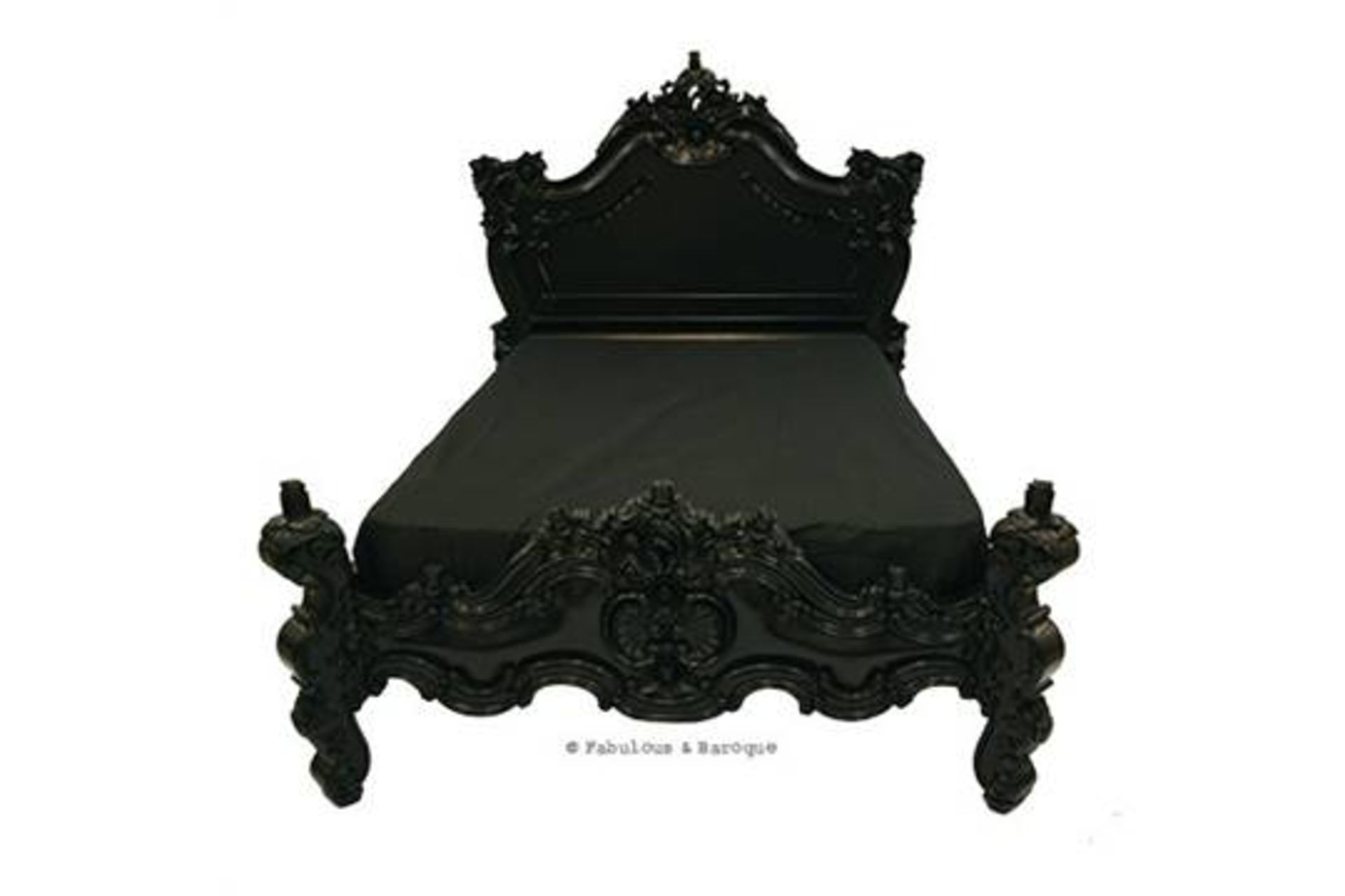 5ft  Double
Royal Fortune Montespan Bed - Black -  The Fabulous & Rococo Bed features
exaggerated - Image 4 of 6
