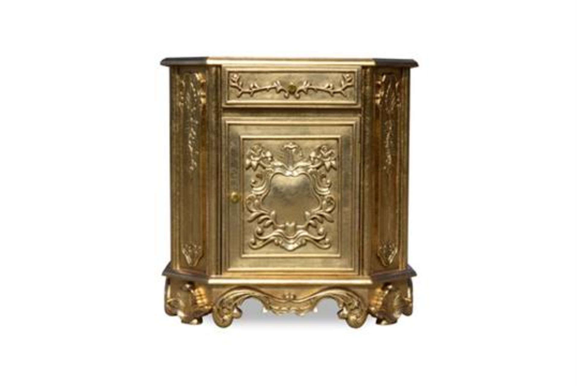 Rose du Chantilly Side Table - Gold This elegant side table is the companion piece to our Rose du