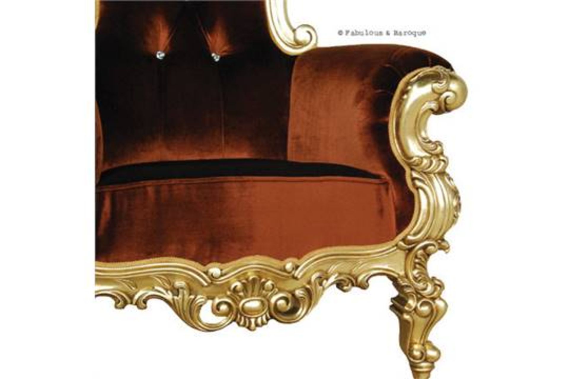 Absolom Roche Chair - Gold & Amber Velvet The perfect talking point piece of furniture. Feast your - Image 2 of 6