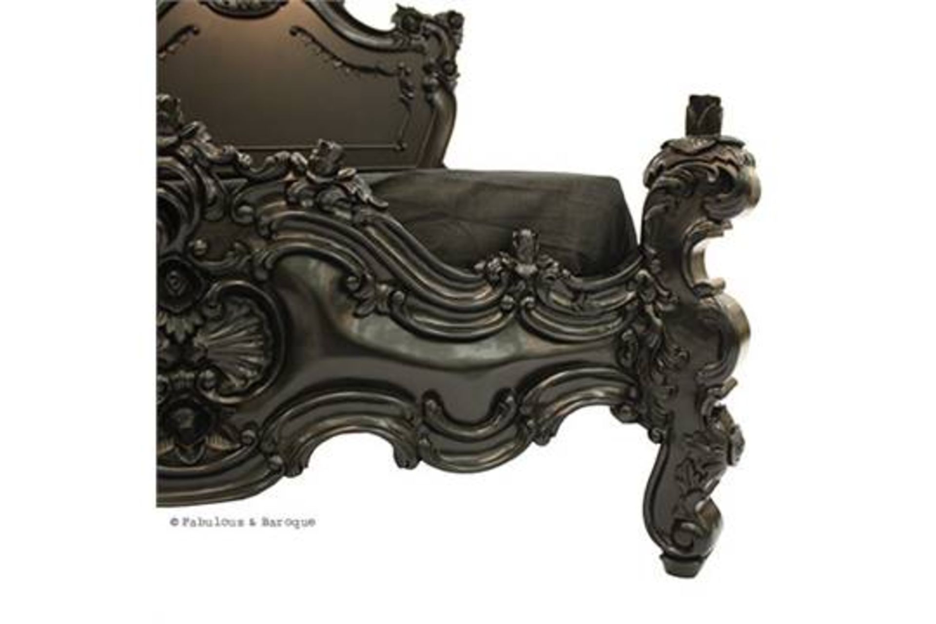 4ft 6in Double
Royal Fortune Montespan Bed - Black -  The Fabulous & Rococo Bed features
exaggerated - Image 3 of 7