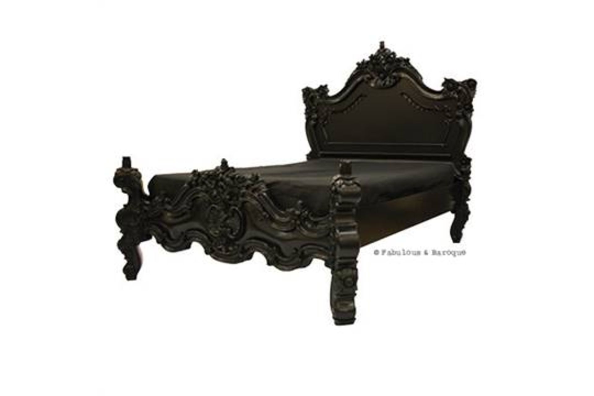 4ft 6in Double
Royal Fortune Montespan Bed - Black -  The Fabulous & Rococo Bed features
exaggerated - Image 6 of 7