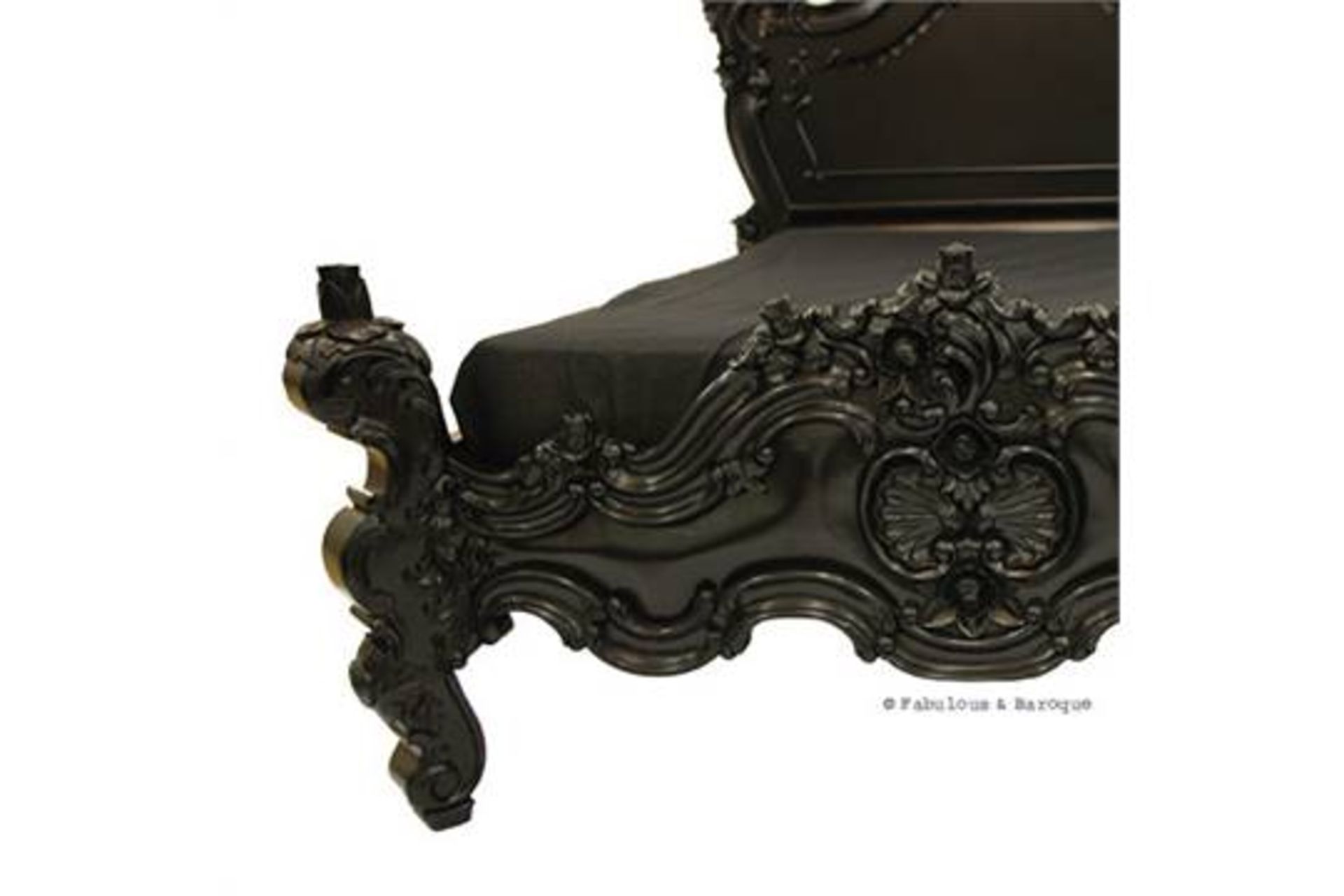 5ft  Double
Royal Fortune Montespan Bed - Black -  The Fabulous & Rococo Bed features
exaggerated - Image 3 of 6