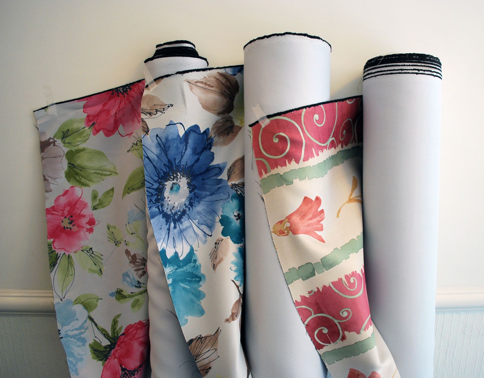 3x fabric rolls; Super Soft Dimout fabric by Panaz Ltd; 100% Polyester Satin; suitable for - Image 2 of 3