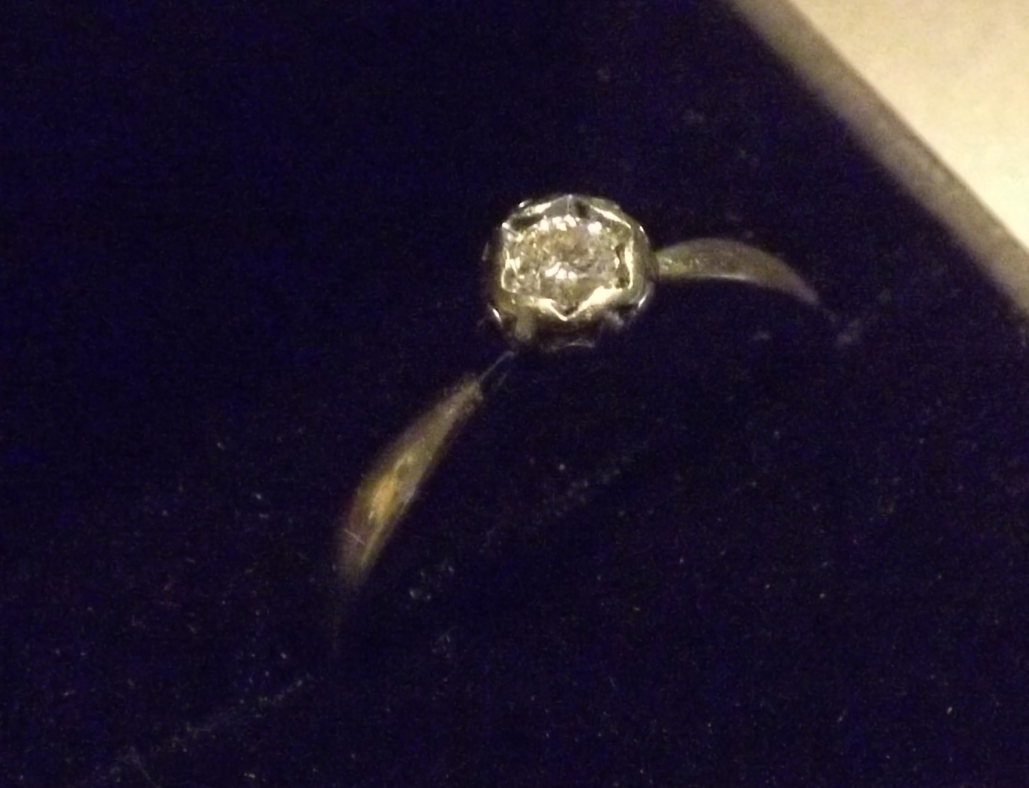 A single stone diamond solitaire ring, a brilliant cut single stone diamond of around .25 carats set - Image 2 of 2