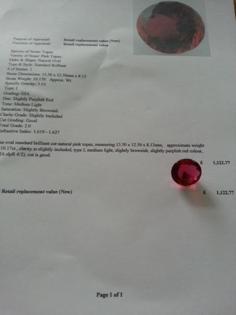 Natural pink topaz, approximate weight of 10.17 ct - Image 2 of 3