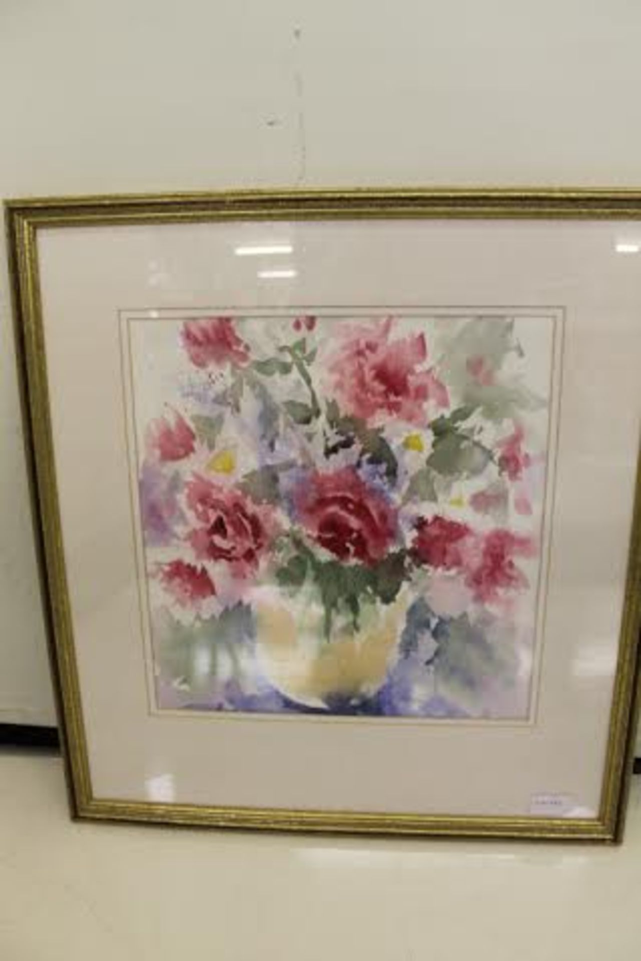 Large Watercolour Of Vase Of Flowers by acclaimed Artist Rosina Flower.