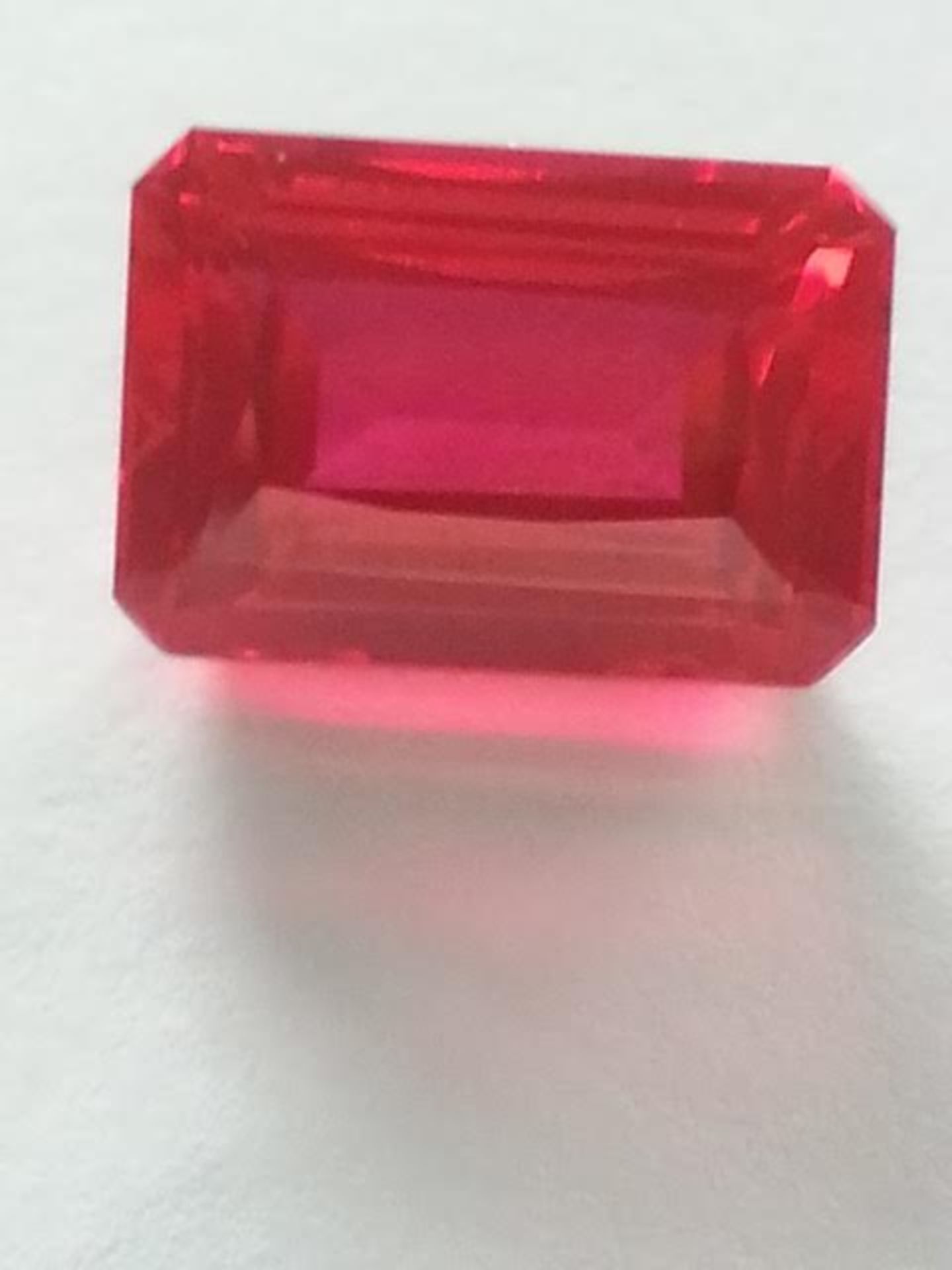 very rare beautiful octagon-facet, stunning deep red/ pink natural brazilian topaz gemstone. It - Image 3 of 3