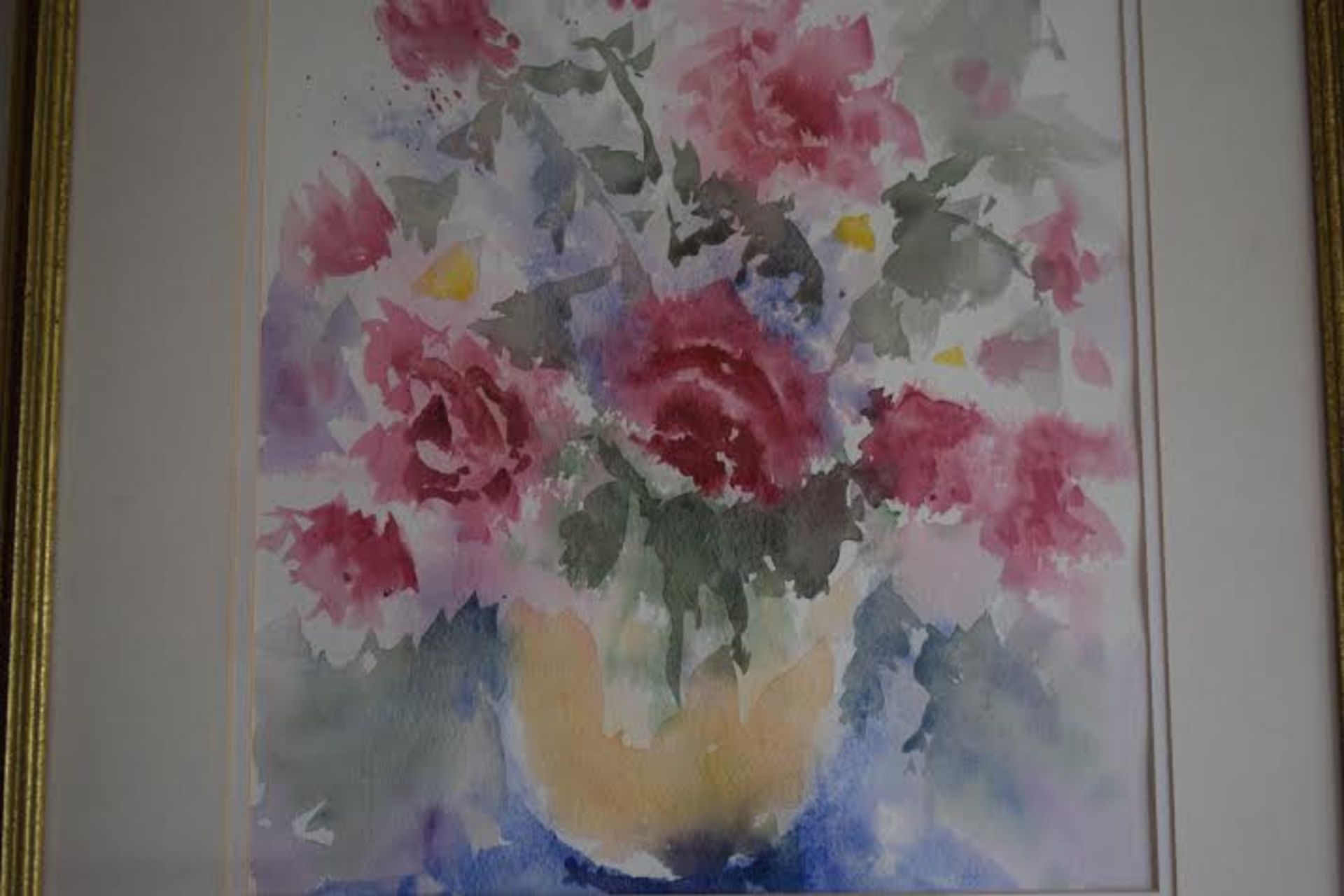 Large Watercolour Of Vase Of Flowers by acclaimed Artist Rosina Flower. - Image 2 of 4