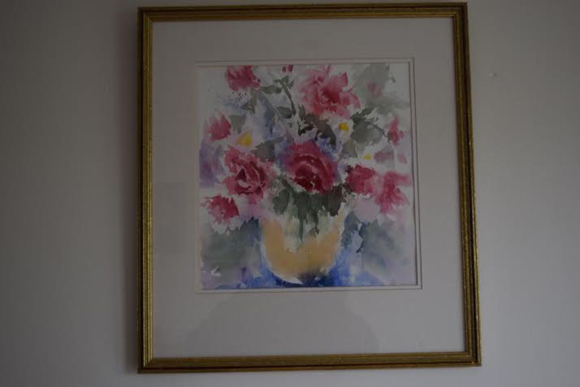 Large Watercolour Of Vase Of Flowers by acclaimed Artist Rosina Flower. - Image 3 of 4
