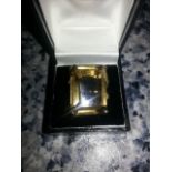Very large 9 ct gold ring with smoky quartz