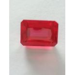 very rare beautiful octagon-facet, stunning deep red/ pink natural brazilian topaz gemstone. It