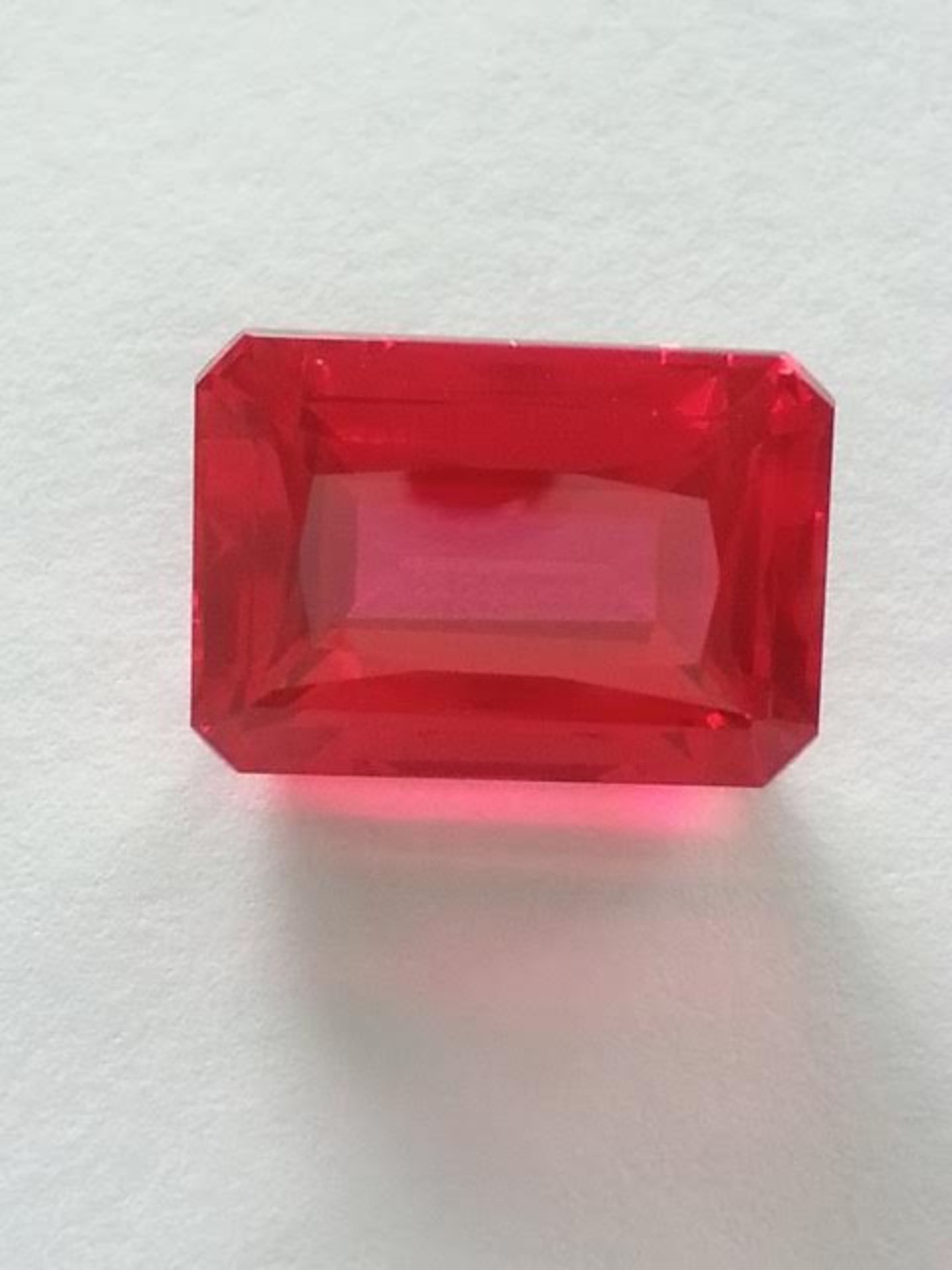 very rare beautiful octagon-facet, stunning deep red/ pink natural brazilian topaz gemstone. It