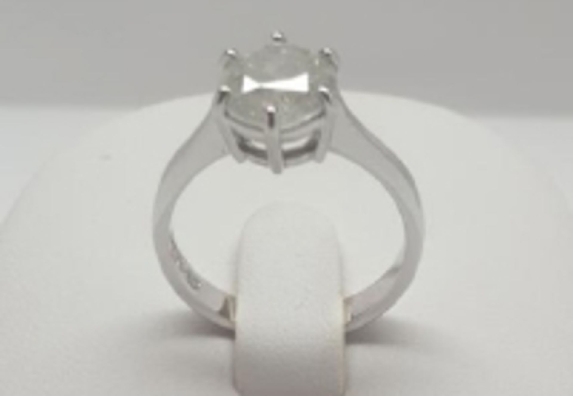 A 2 Carat Solitaire Diamond Set in 14k white gold. A single stone set in a classic siz claw setting - Image 2 of 2